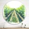 Designart - Rural Scene Vineyard Road - Traditional Metal Circle Wall Art